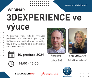 Využití 3DEXPERIENCE ve výuce - webinář 10. prosince 2024